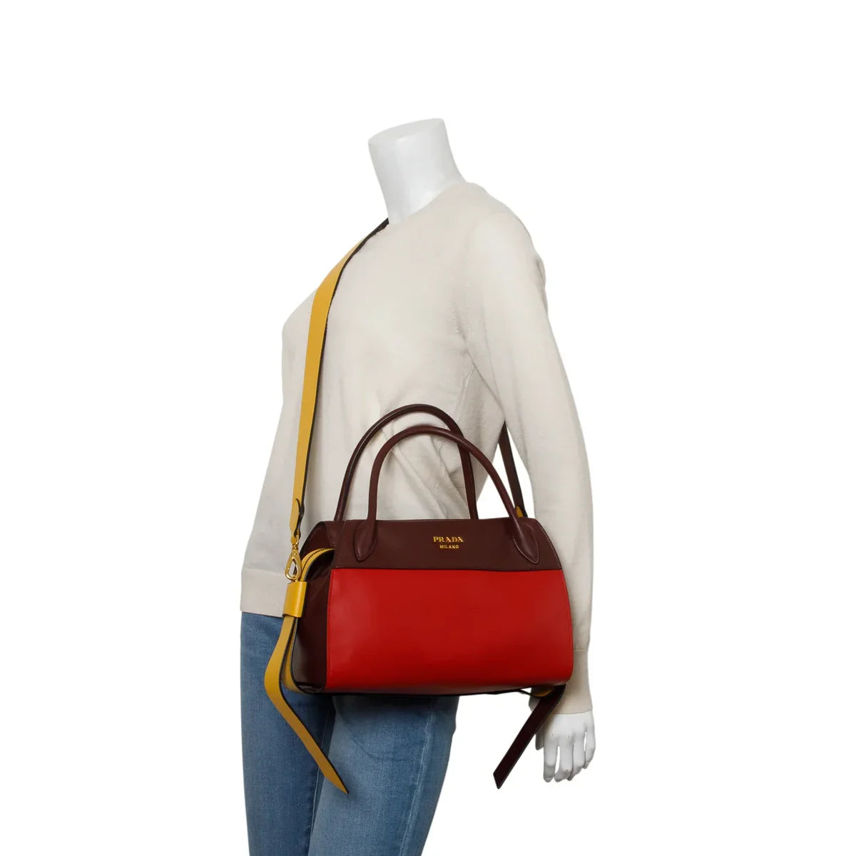 Prada Tri-Color City Calf Ribbon Bag