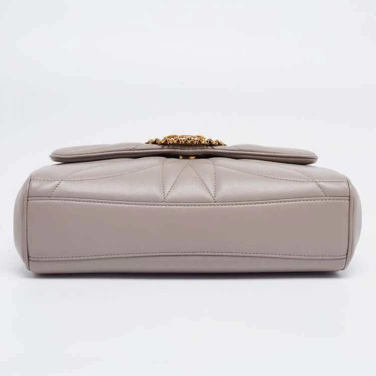 Dolce & Gabbana Beige Quilted Nappa Leather Large Devotion Shoulder Bag
