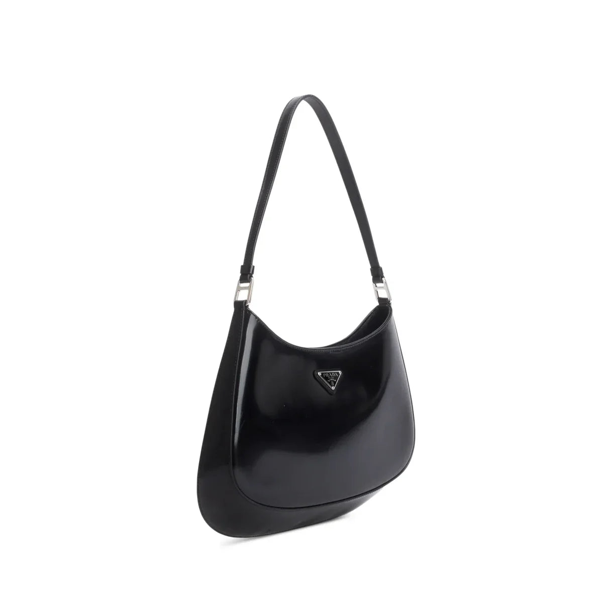Prada Black Spazzolato Leather Cleo Bag