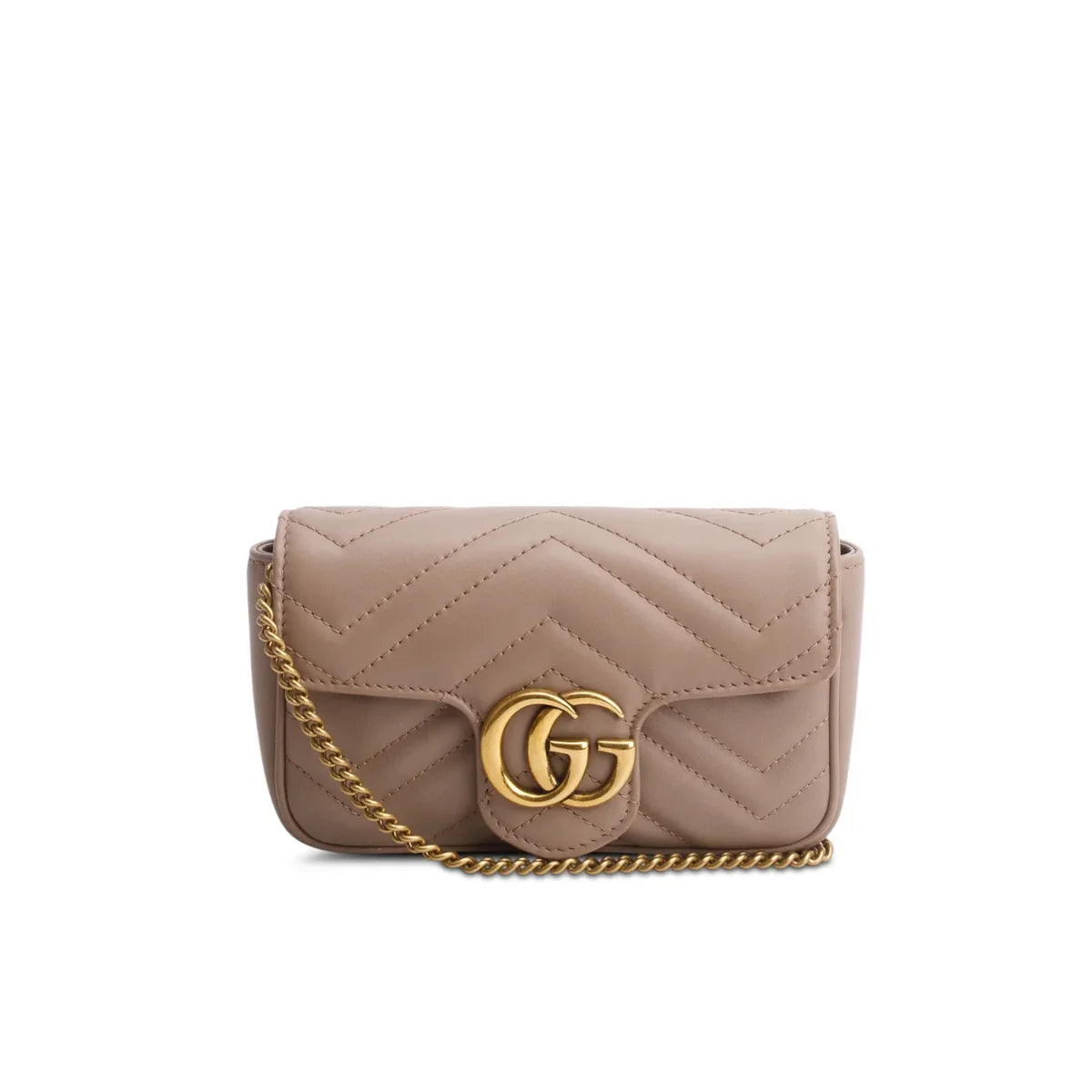 Gucci Pink GG Marmont Matelasse Leather Super Mini Bag