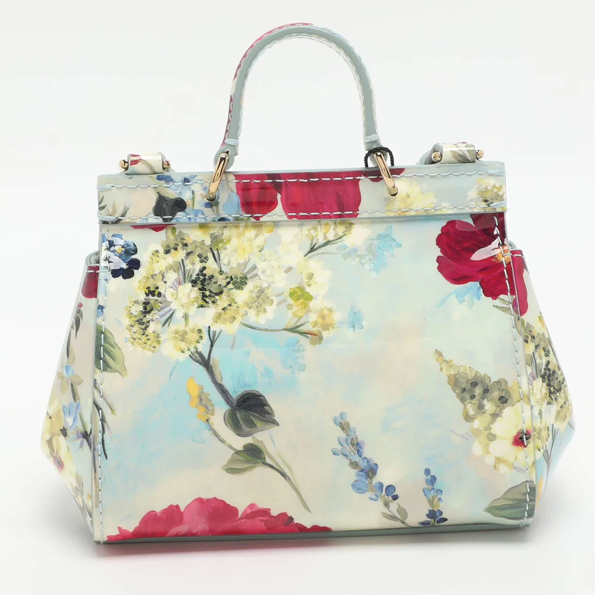 Dolce & Gabbana Miss Sicily Bambino Multicolor Patent Leather Top Handle Bag