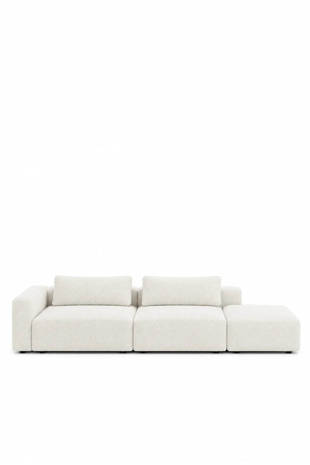 Emerson Off White 2 Seater Modular Sofa With Ottoman