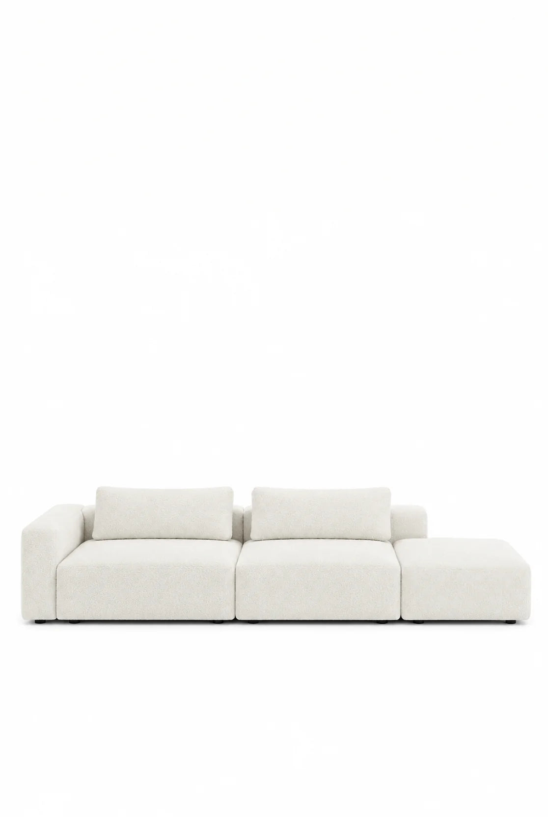 Emerson Off White 2 Seater Modular Sofa With Ottoman