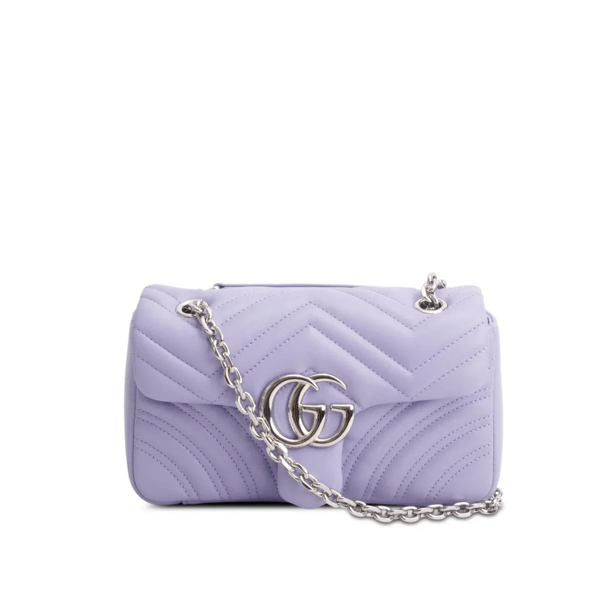 Gucci Purple Leather GG Marmont Small Shoulder Bag