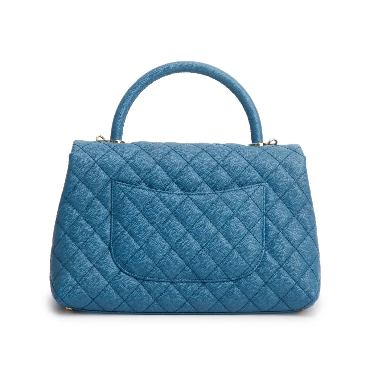 Chanel Blue Quilted Caviar Leather Medium Coco Handle Bag