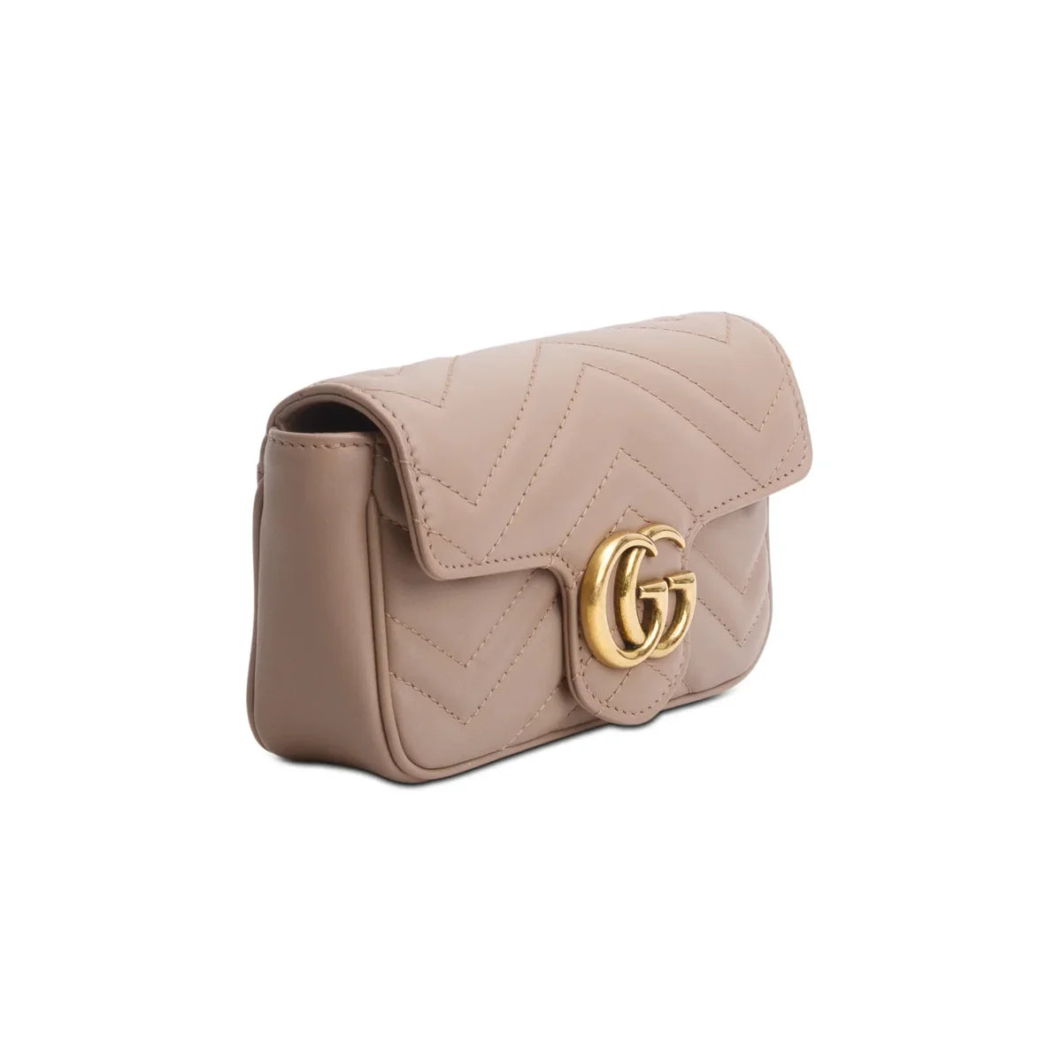 Gucci Pink GG Marmont Matelasse Leather Super Mini Bag