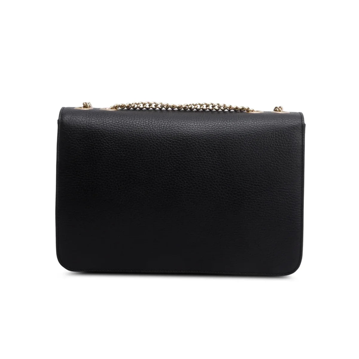 Gucci Black Calfskin Leather Medium Dollar Interlocking GG Shoulder Bag