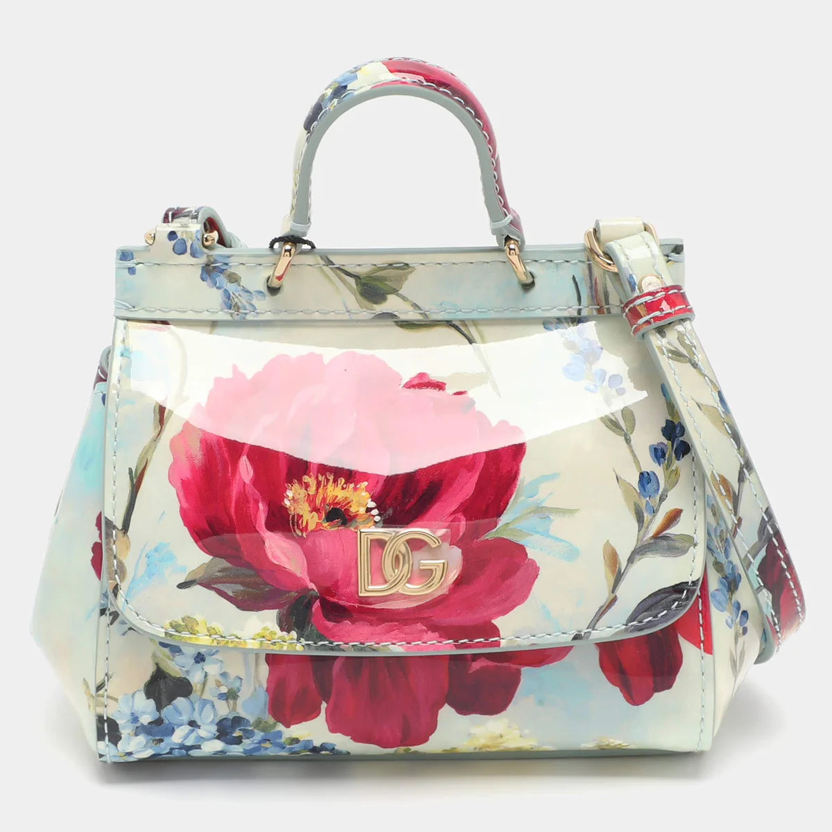 Dolce & Gabbana Miss Sicily Bambino Multicolor Patent Leather Top Handle Bag