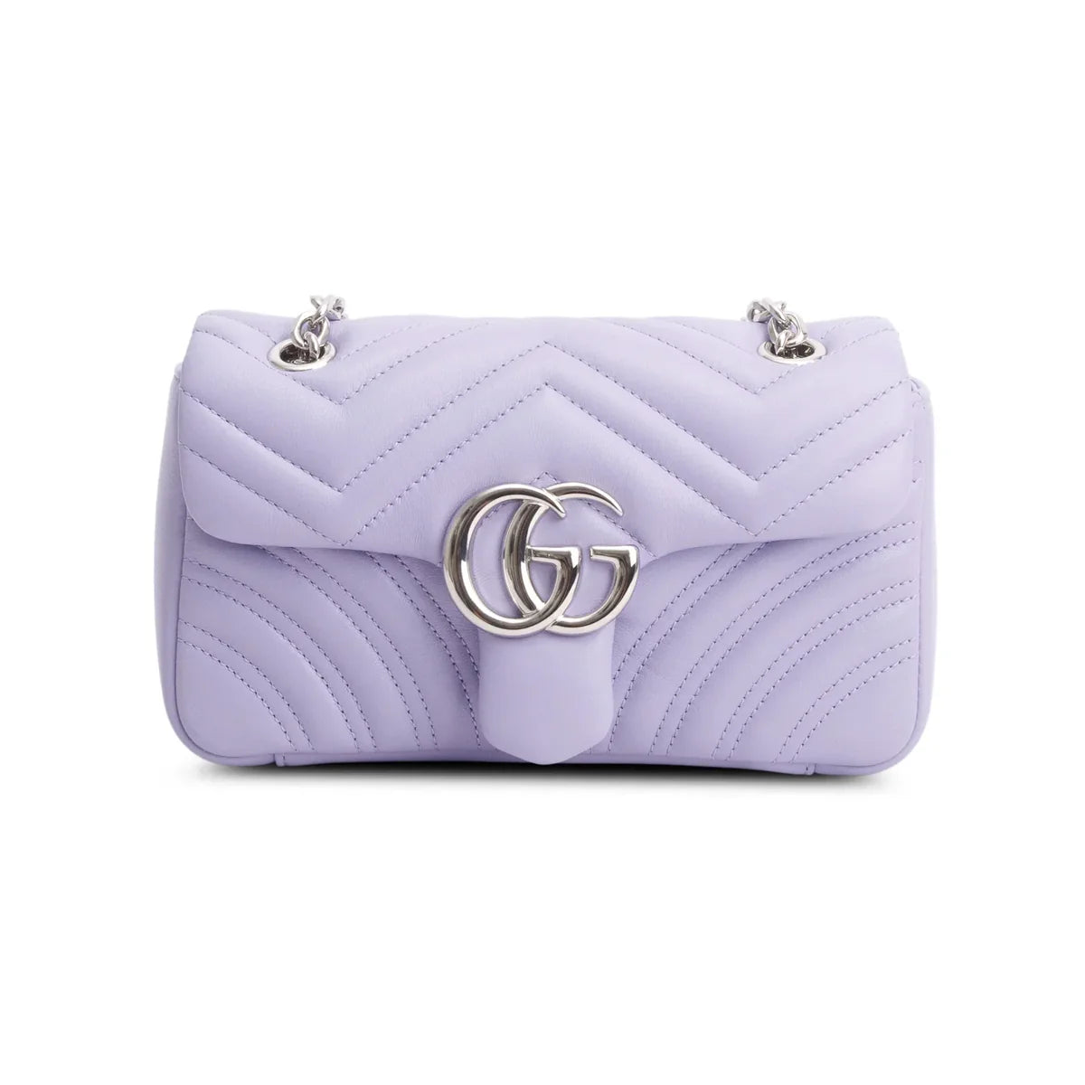 Gucci Purple Leather GG Marmont Small Shoulder Bag