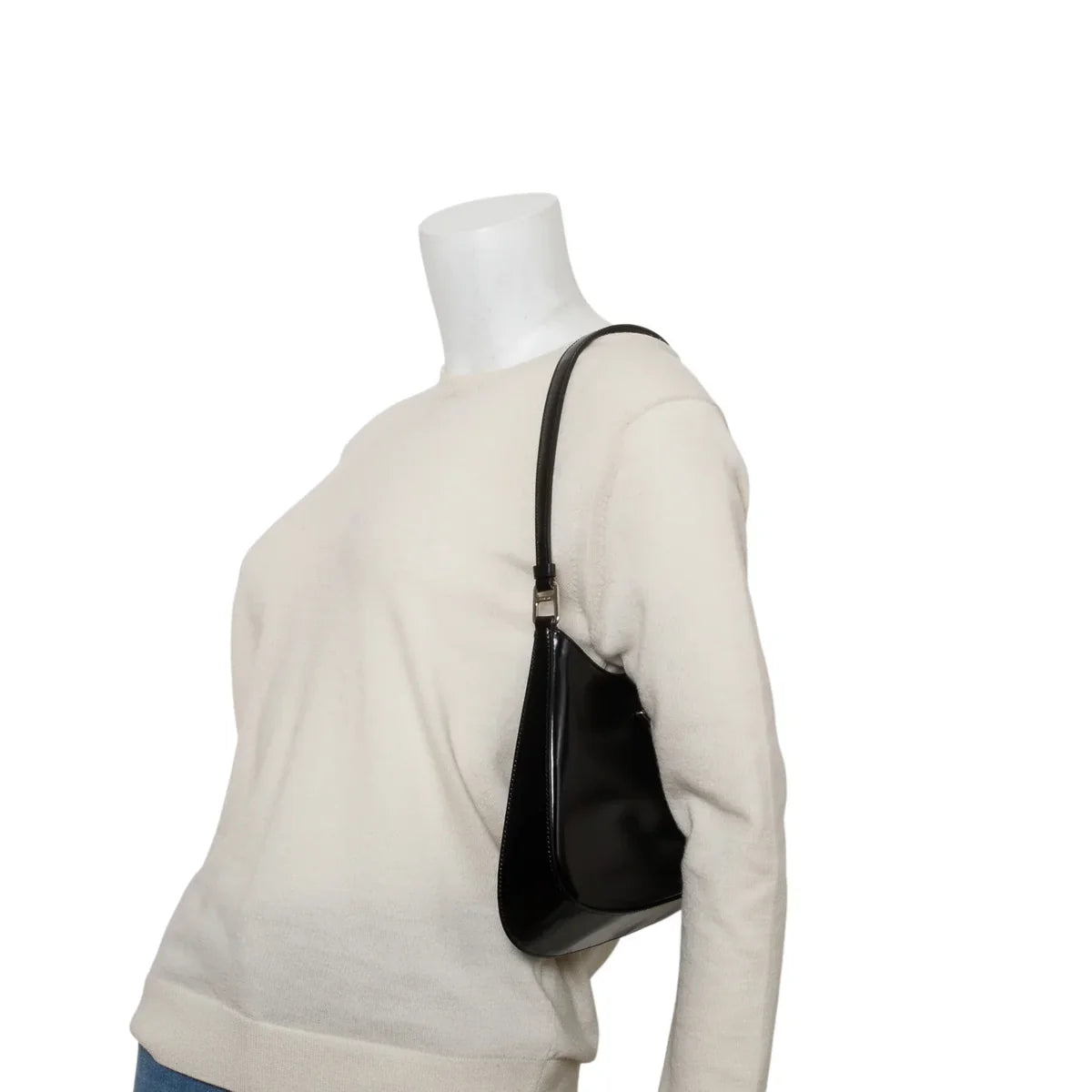Prada Black Spazzolato Leather Cleo Bag