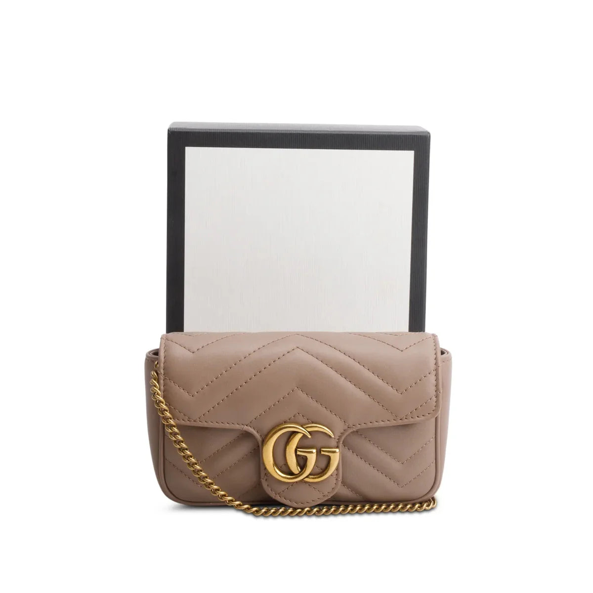 Gucci Pink GG Marmont Matelasse Leather Super Mini Bag