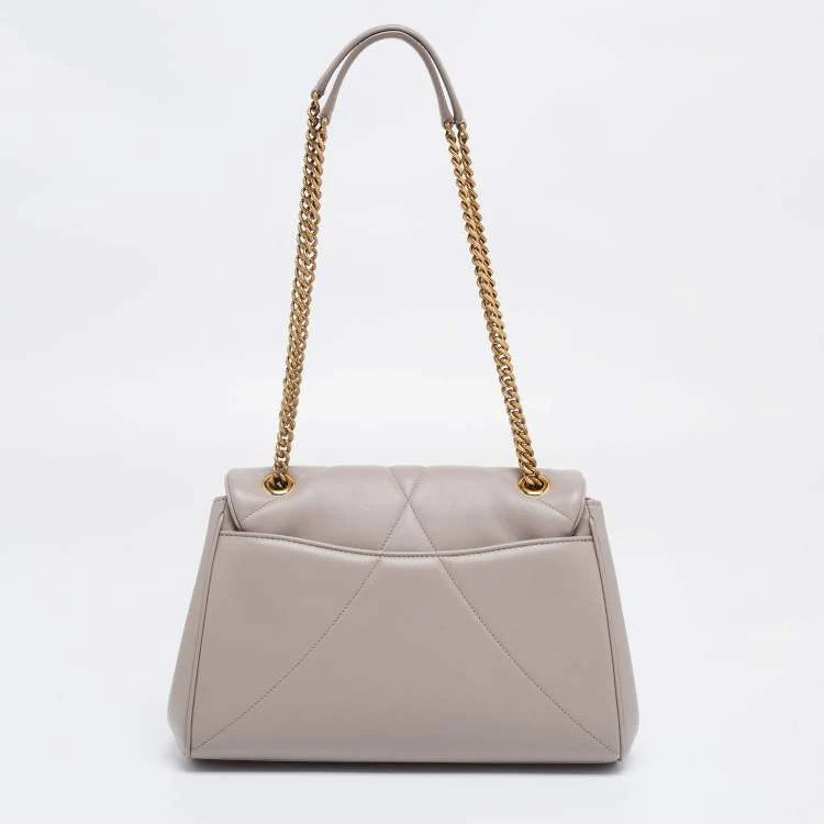 Dolce & Gabbana Beige Quilted Nappa Leather Large Devotion Shoulder Bag