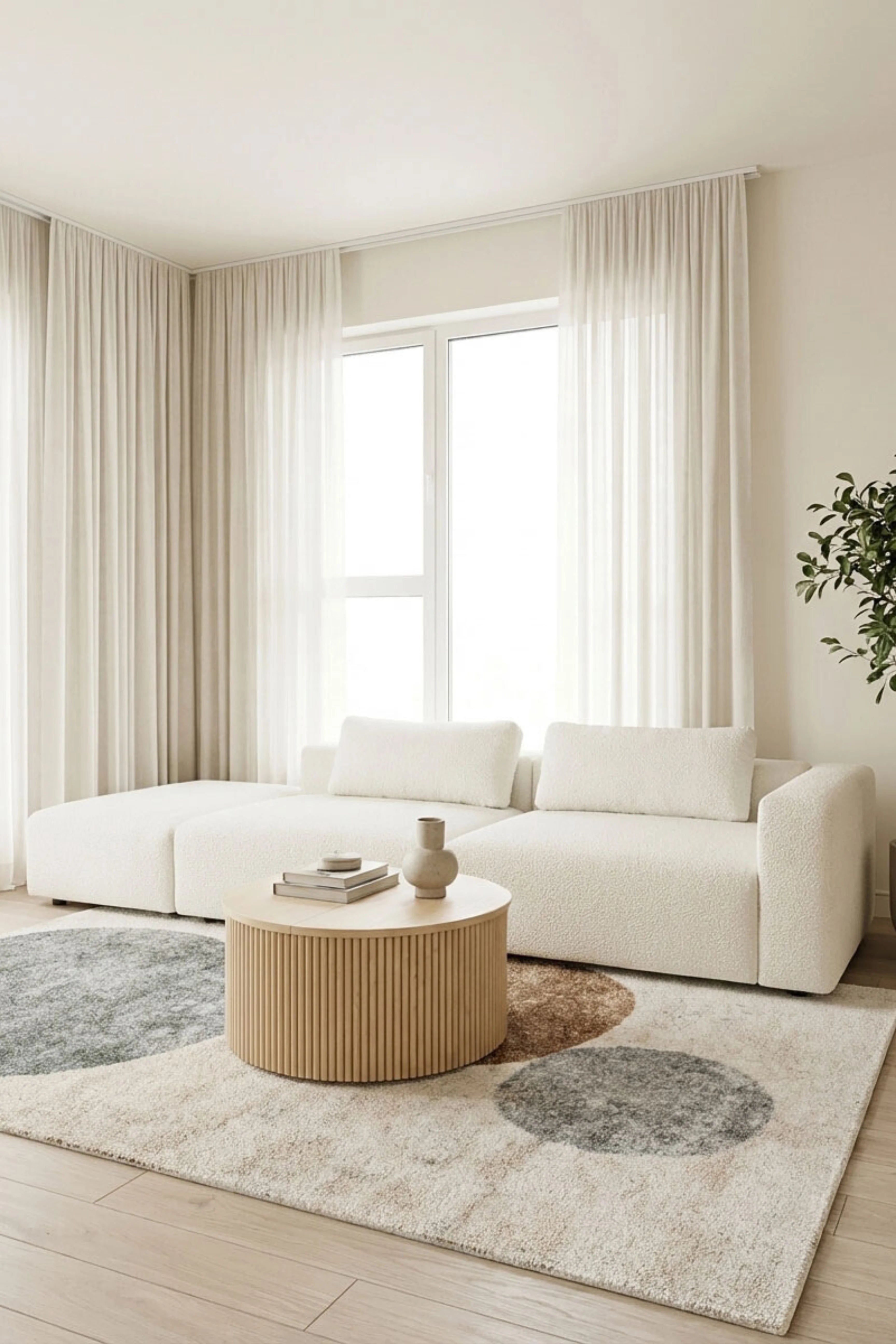 Emerson Off White 2 Seater Modular Sofa With Ottoman