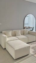 Aspen Off White Boucle Modular 3 Seater Sofa with Ottoman